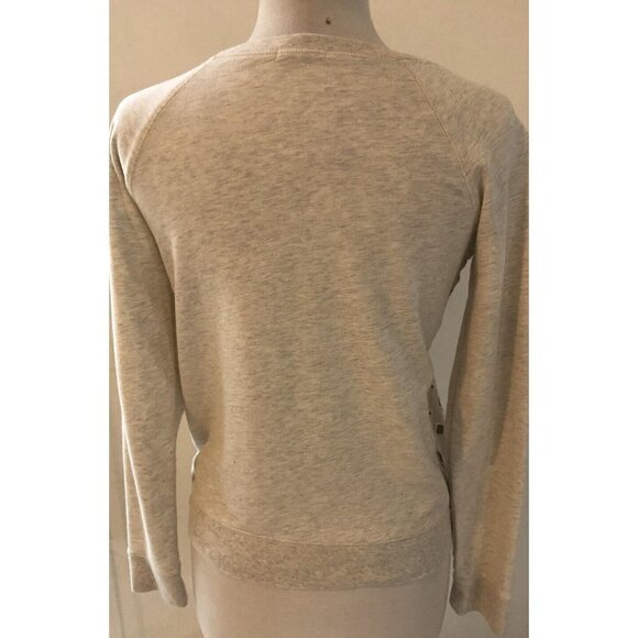 Old Navy Women’s Size Small Crewneck Sweater Cut Out Detail Cotton - Beige - Picture 3 of 4